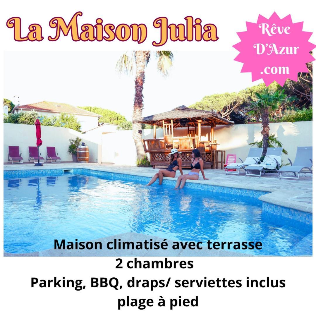 Reve D'Azur, 2 Chambres, Maison Julia En Bord De Mer A La Nartelle, Piscine Partagee, Parking & Terrasse Bbq, Wifi Et Draps Inclus Plage A Pied Sainte-Maxime Eksteriør billede